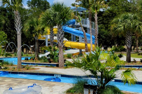 Water slides at Splash RV Resort in Milton, Florida