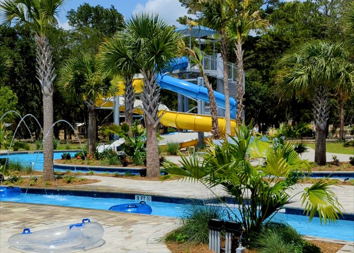 Water slides at Splash RV Resort in Milton, Florida